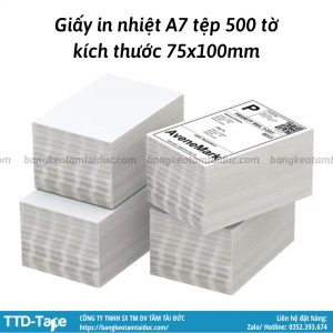 Giấy in nhiệt A7 (75x100mm) – Giải pháp in tem tiện lợi, tiết kiệm